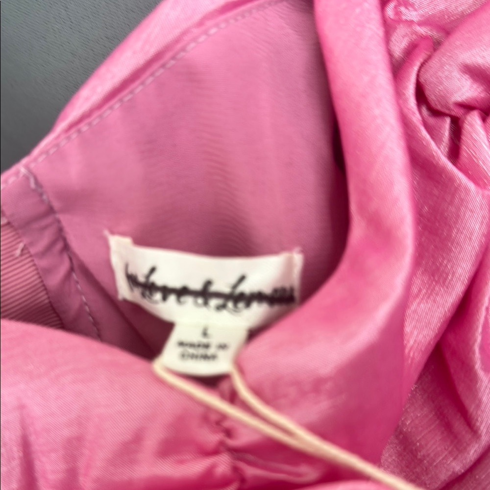 For Love and Lemons Judith Pink Puff Sleeve Crop Top-Size Large - Picture 4 of 11